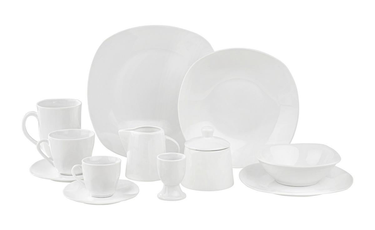Kombiservice Tabea Porzellan für 6 Personen Geschirr Set - Weiß, KONVENTIONELL, Keramik - James Wood