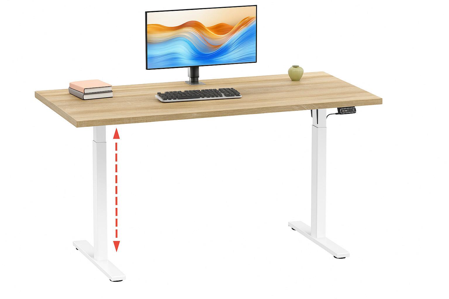 Schreibtisch E-Lona Weiß/Eiche Dekor B: 110 cm
