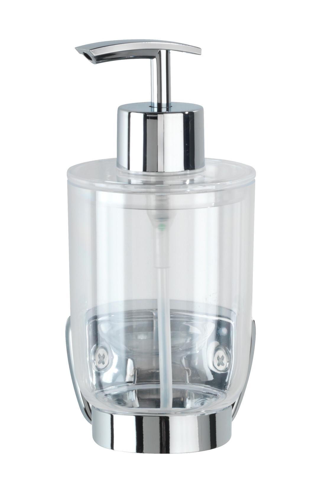 Seifenspender Basic Metall/ Kunststoff B/H/T: 7,8/10/17 cm - Transparent, KONVENTIONELL, Kunststoff/Metall (7,8/10/17cm) - Wenko