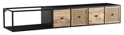 Lowboard Wohnling B: 150 cm Schwarz/Mangoholz