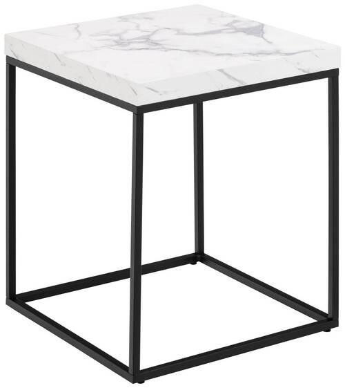 Príručný stolík BAROSSA - čierna/biela, Design, kov/kompozitné drevo (40/40/45cm) - Livetastic