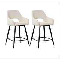 Barhocker-set Amiens Weiß, B: 51,5 Cm - Schwarz/Weiß, MODERN, Textil/Metall (51,5/97/54cm) - MID.YOU