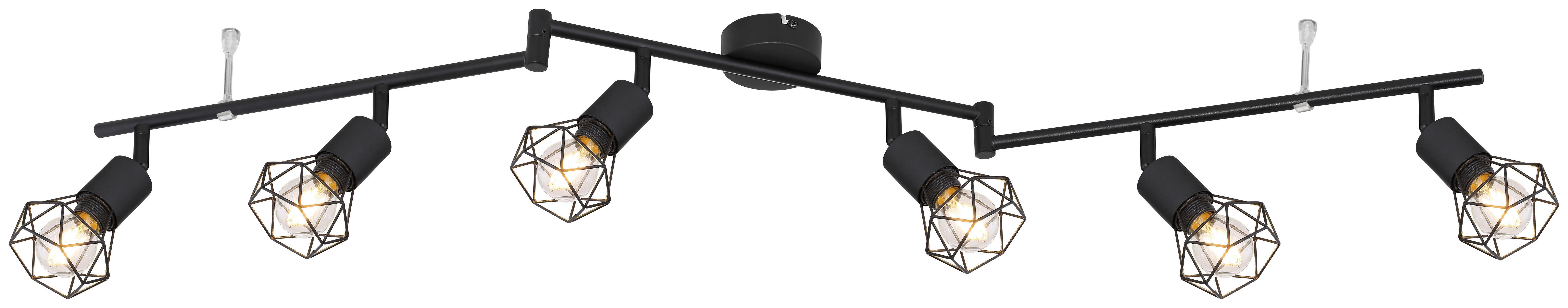 Strahler 6-Flammig verstellbar L: 120 cm - Schwarz, Basics, Metall (120/8/22cm) - Globo