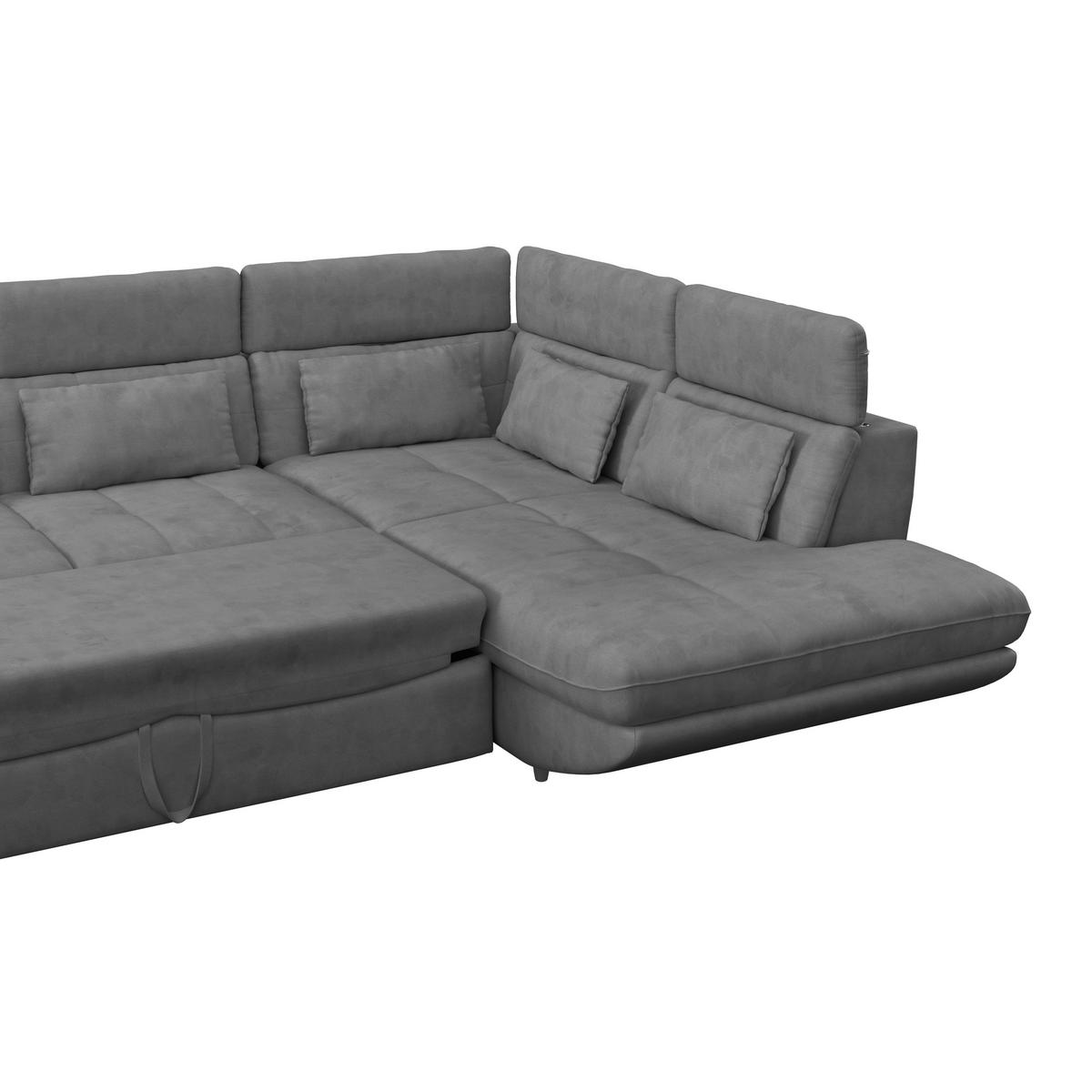 Wohnlandschaft Park - Dunkelgrau/Schwarz, MODERN, Textil (233/311cm) - Luca Bessoni