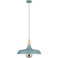 Hängeleuchte Juna H: 145,5 Cm 1-Flammig, Mintgrün, Dimmbar - Mintgrün/Kupferfarben, Design, Holz/Metall (34,2/145,5cm) - Paulmann