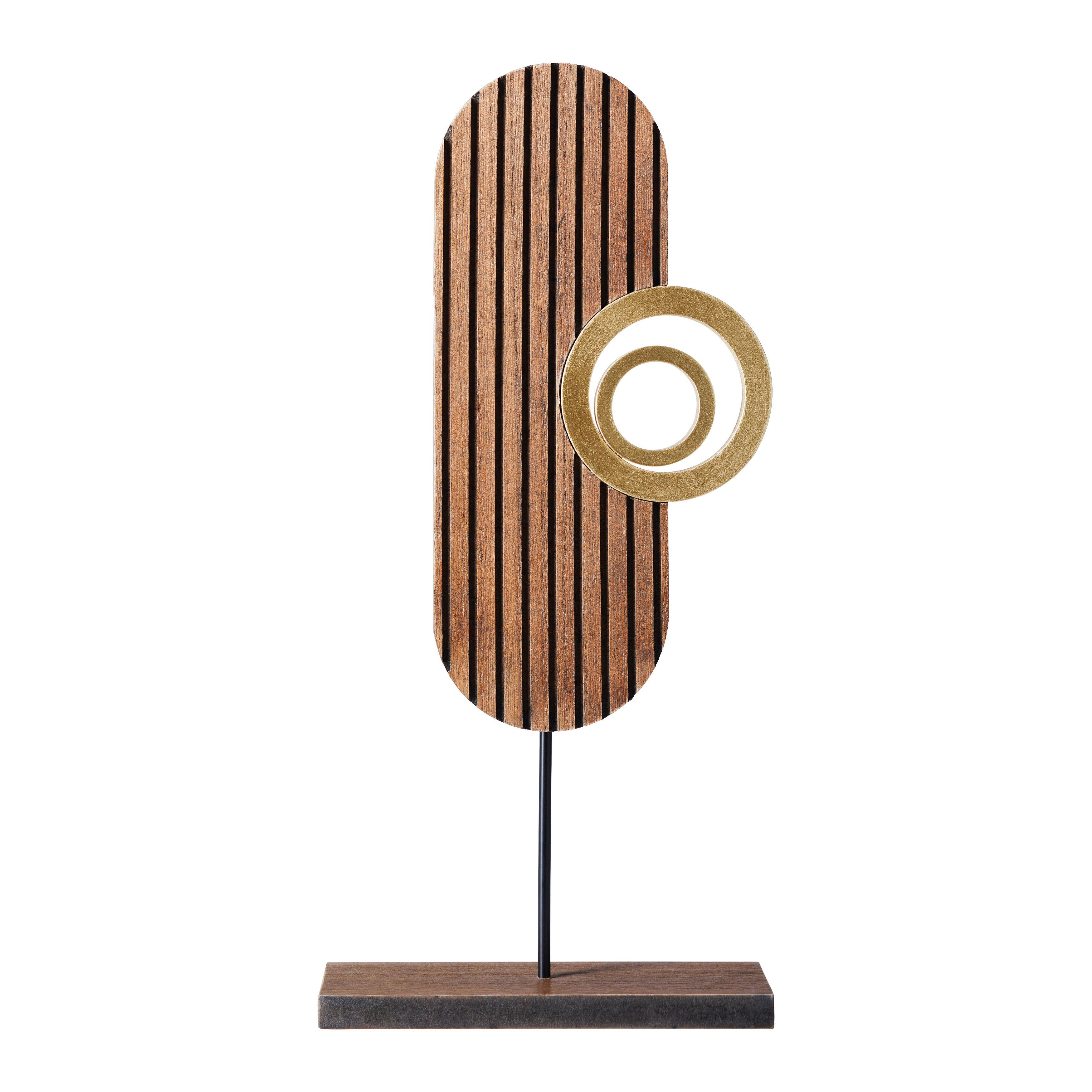 Soška Dana, V: 35,5cm - barvy zlata/hnědá, Basics, dřevo (17/35.5/6cm) - Modern Living