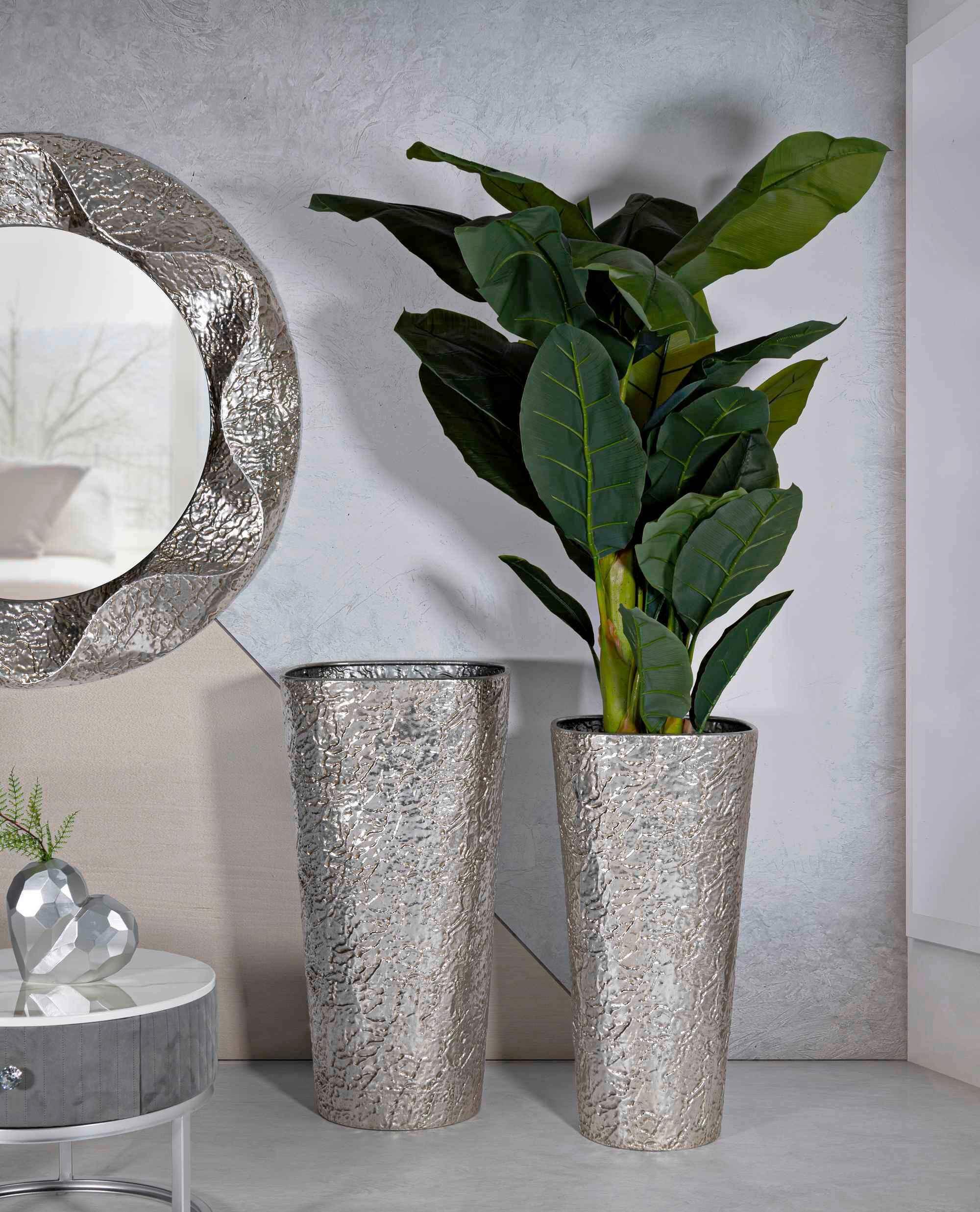 Vase Argelux Set 2 Pcs Silberfarben B: 41 Cm - Silberfarben, Basics, Metall (41/80,5/41 cm)