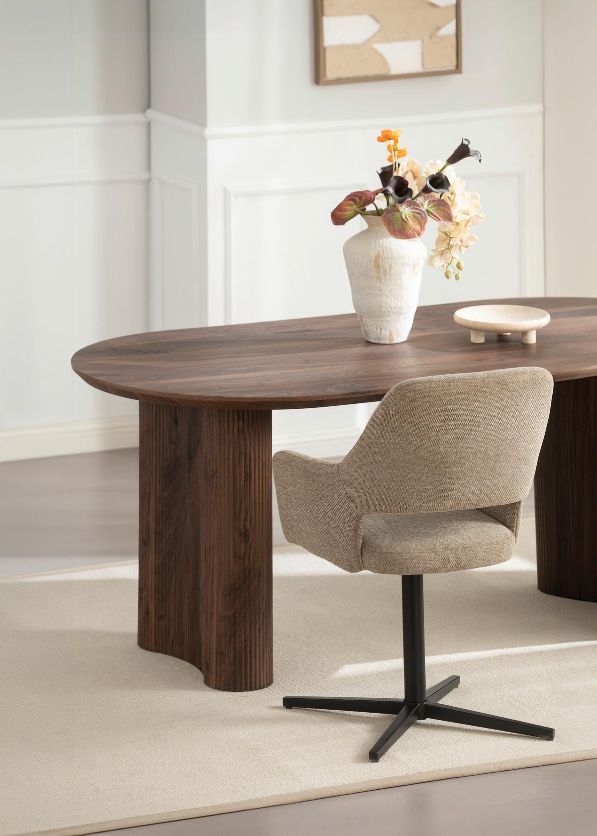 Esstisch Edda Walnussfarben L: 180 cm - Walnussfarben, Basics, Holzwerkstoff (180/90/75cm) - Livetastic