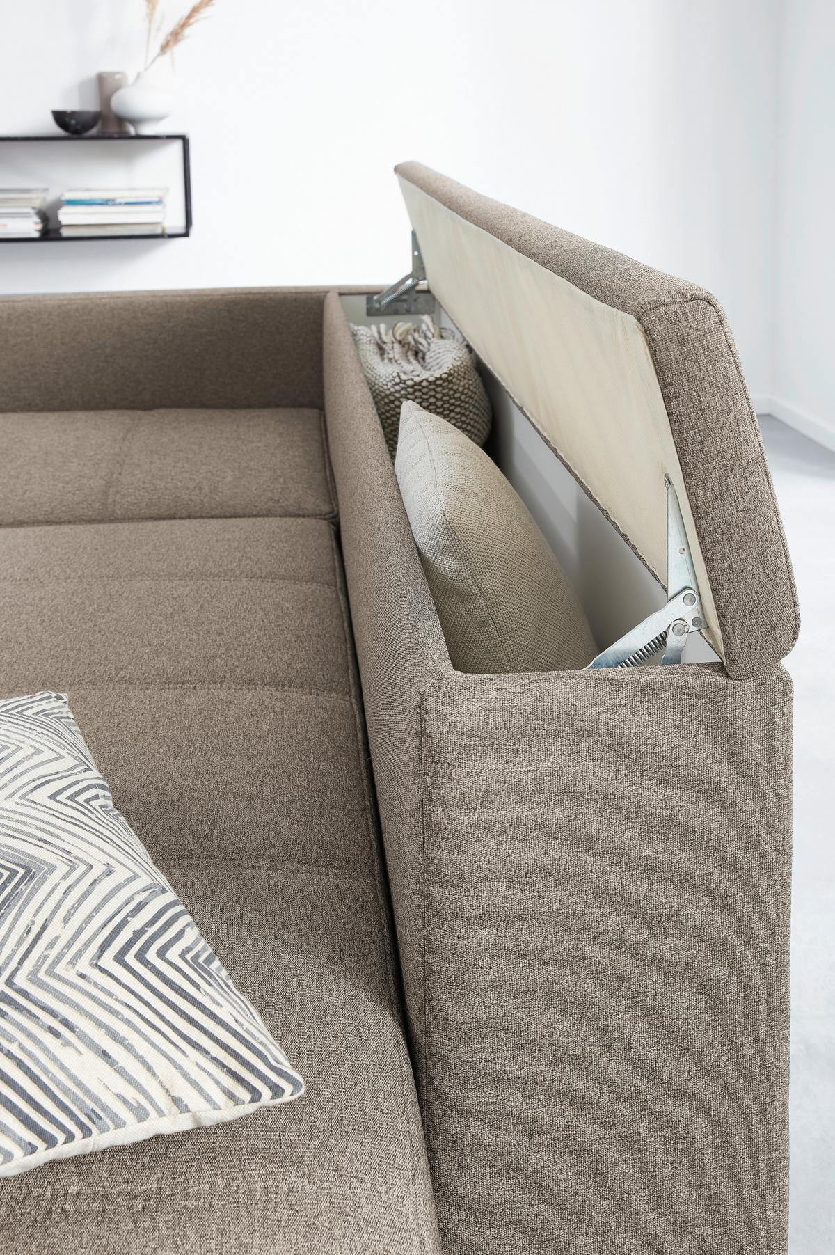 Ecksofa Looks Iii - Hellgrau/Schwarz, Design, Textil (287/229cm) - LOOKS by W.Joop
