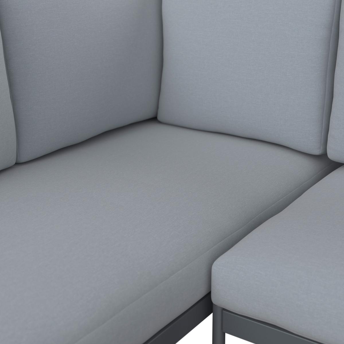 Loungegarnitur Perth - Anthrazit/Grau, MODERN, Glas/Textil (196/218,5cm) - Beldano