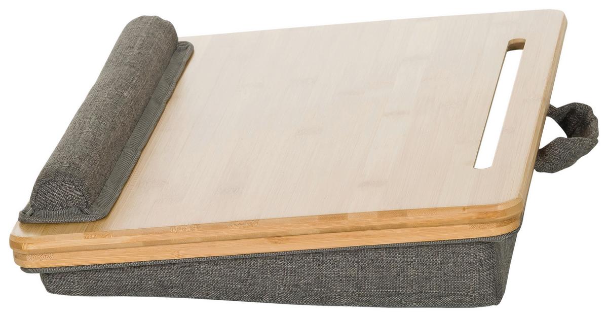 Laptopunterlage Comfilap Iii - Braun/Grau, Basics, Naturmaterialien/Textil (42/9/34cm) - MID.YOU