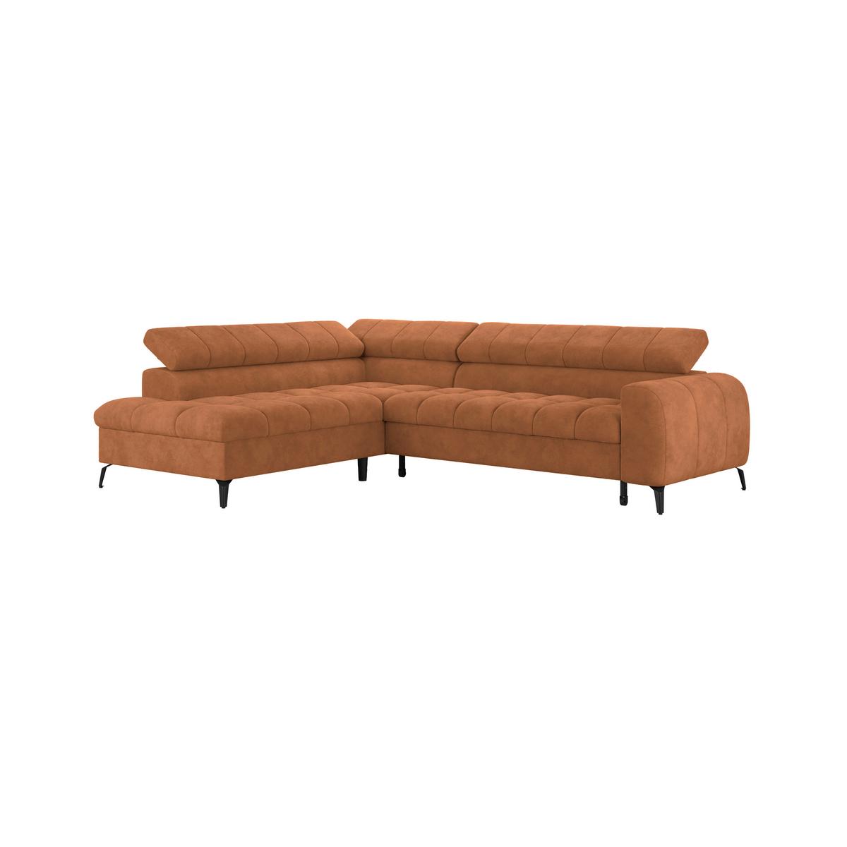 Ecksofa mit Schlaffunktion & Bettkasten Volf Rostfarben - Rostfarben/Schwarz, Trend, Kunststoff/Textil (203/261cm)