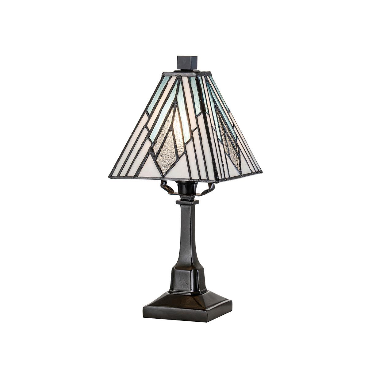TISCHLEUCHTE TF-ALDERLEY-TL-S - Dunkelbraun/Multicolor, KONVENTIONELL, Glas/Metall (32,3/13,8/13,8cm) - Elstead Lighting