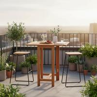 Gartentisch Klappbar Echtholz L: 107 cm - Naturfarben, KONVENTIONELL, Holz (190,5/65/74cm) - Gardenson