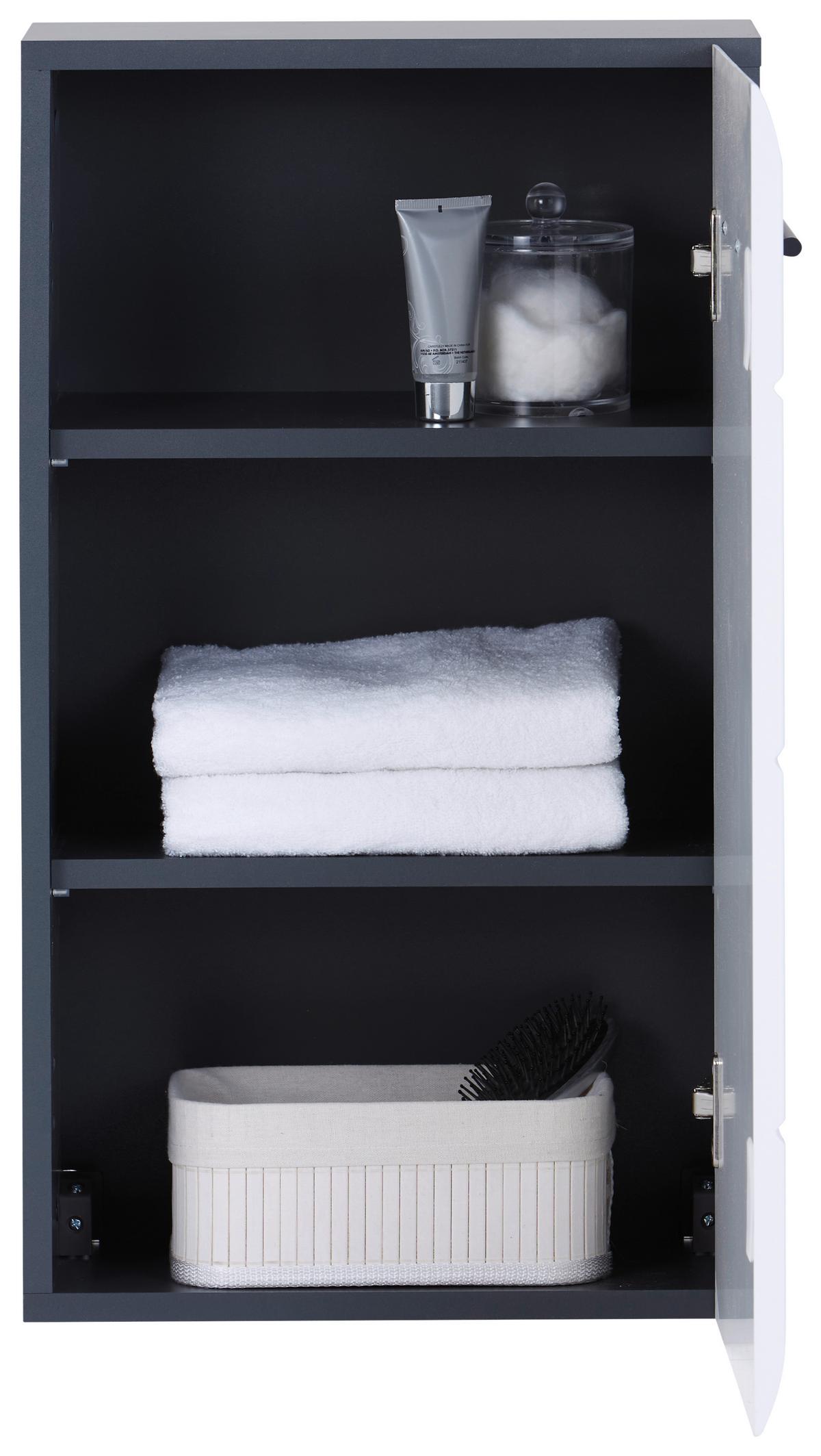 Faliszekrény Pearl New Snol 118 - antracit/fehér, Konventionell, faalapú anyag (40/70/22,6cm)