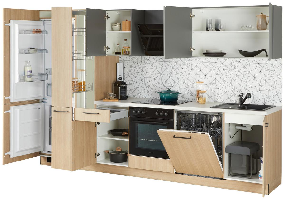 Küchenblock Plan/win - Eichefarben/Anthrazit, MODERN, Holzwerkstoff (310cm) - Express-Kuechen