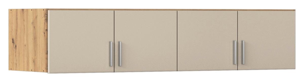Aufsatzschrank Celle Matt Champagne B: 181 cm - Champagner/Eiche Artisan, Trend, Holzwerkstoff (181/39/54cm)