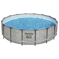 Medence Szett Alma - kék/szürke, Basics, műanyag/fém (488/122cm) - Bestway