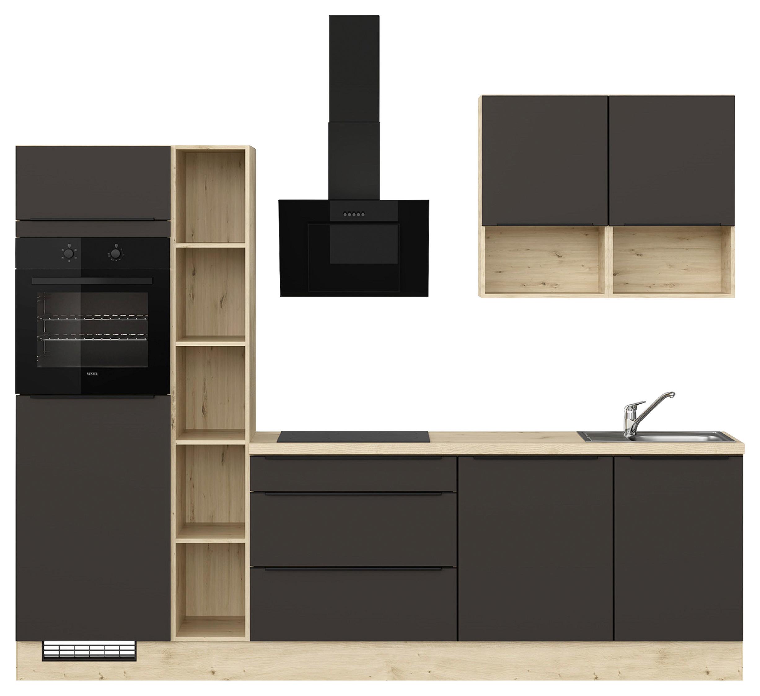 Küchenblock Ip1200 - Eichefarben/Braun, Design, Holzwerkstoff (280cm) - Impuls