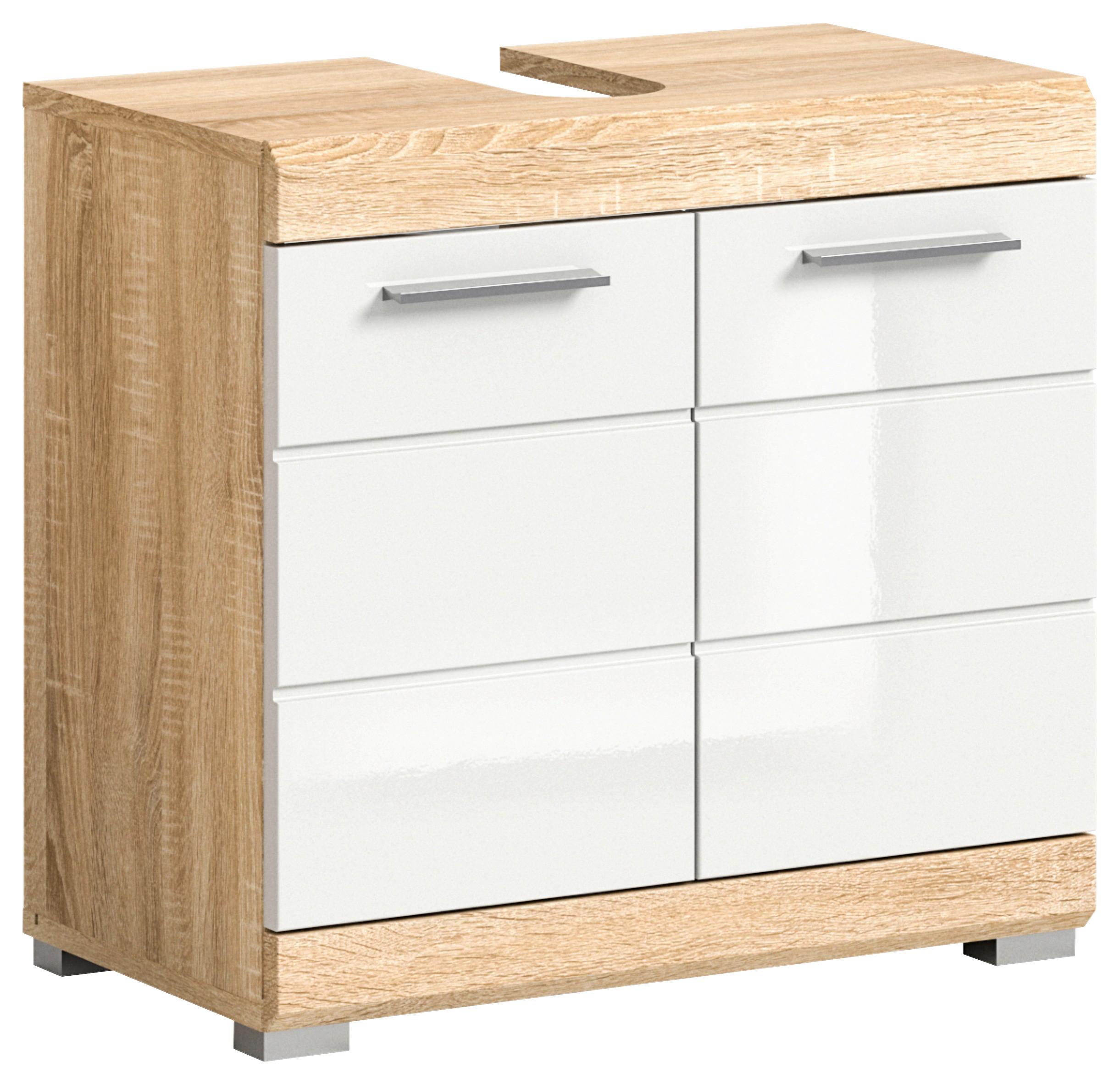 Waschbeckenunterschranklambada Sonoma Eiche/Weiß B: 60 cm