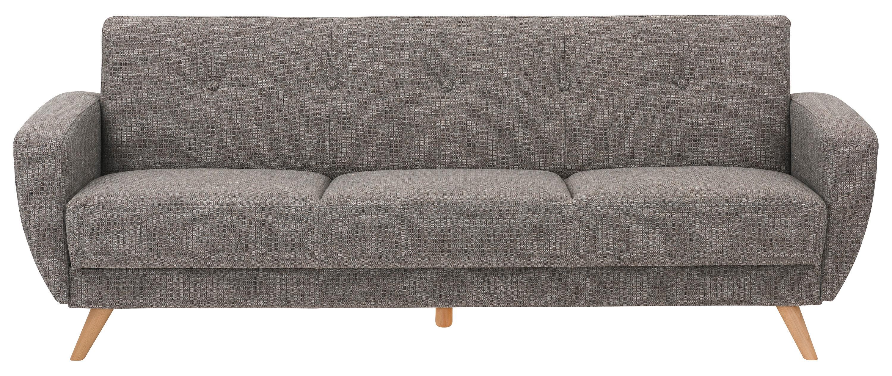 3-Sitzer-Sofa Mit Schlaffunktion Jerry Grau - Naturfarben/Grau, Design, Textil (230/85/82cm) - Max Winzer