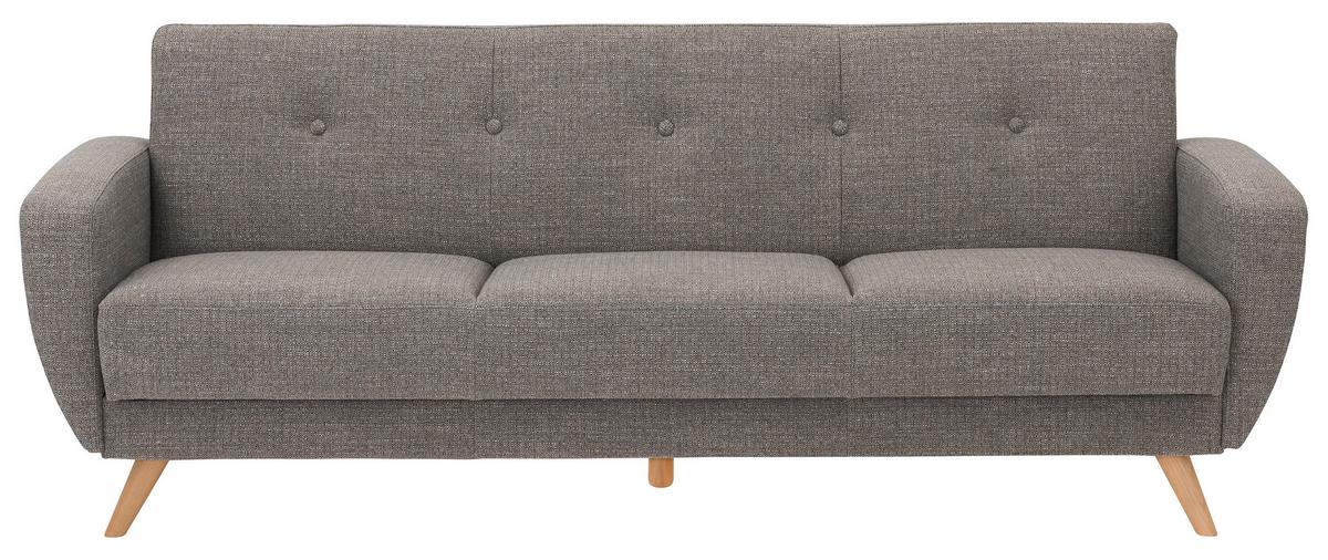 3-Sitzer-Sofa Mit Schlaffunktion Jerry Grau - Naturfarben/Grau, Design, Textil (230/85/82cm) - Max Winzer