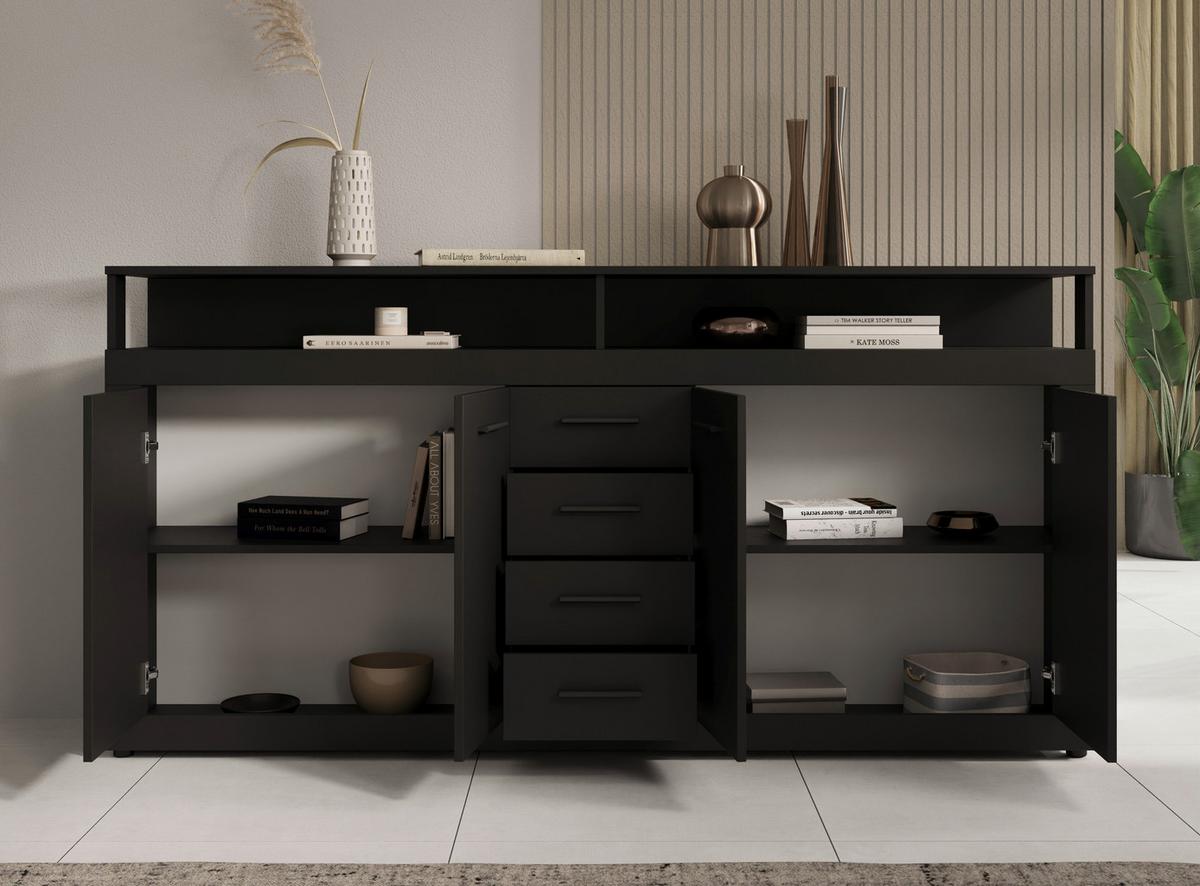 Sideboard Lupo Anthrazit B: 190 cm - Anthrazit, Design, Holzwerkstoff (190/96/32cm) - MID.YOU
