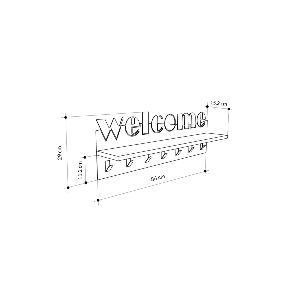 Wandgarderobe Welcome Hanger Sonoma Eiche, B: 86 Cm - Sonoma Eiche, Design, Holzwerkstoff/Metall (86/27/15cm) - Livetastic