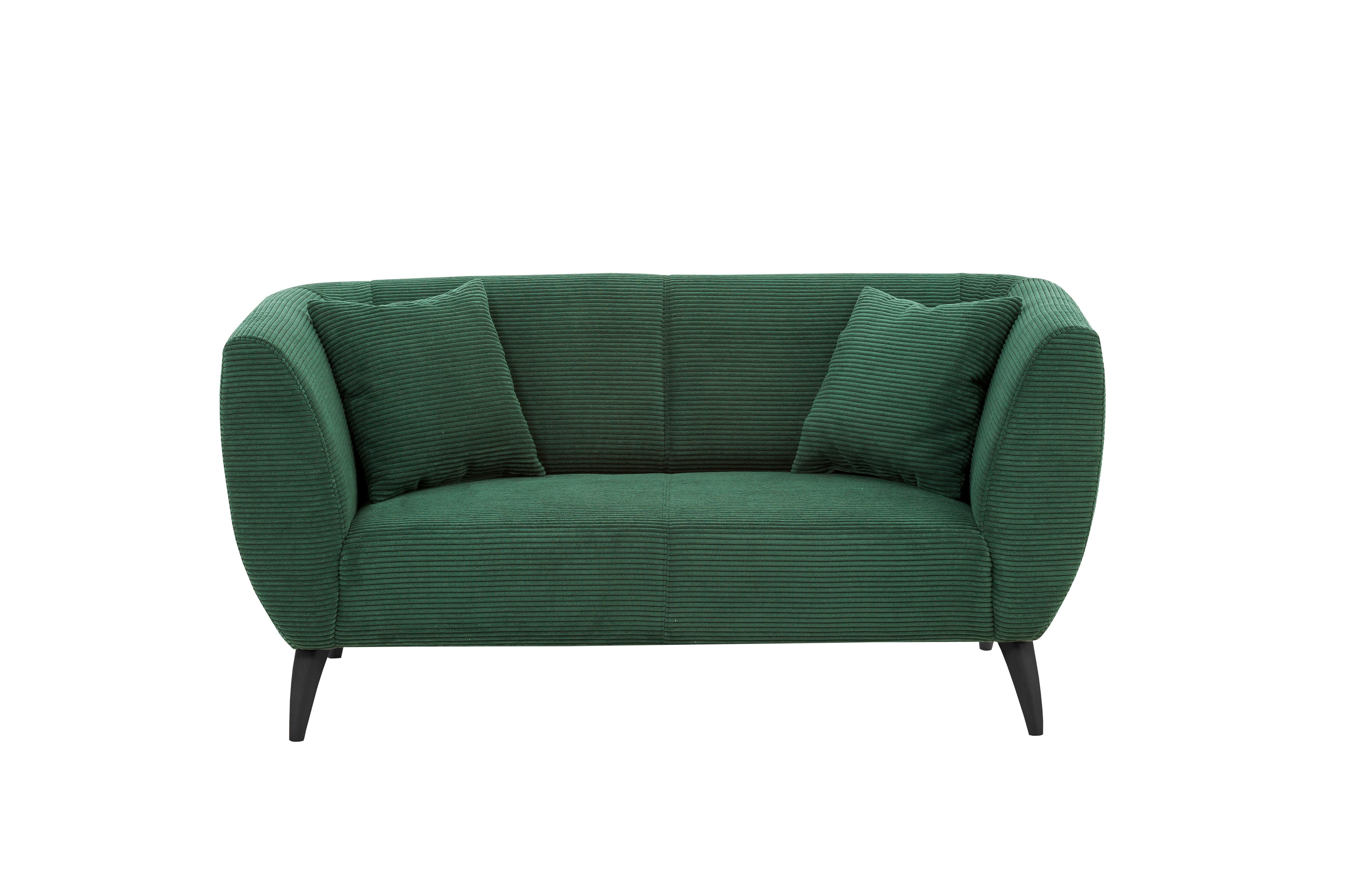 2-Sitzer-Sofa Colori Grün Rücken Echt - Schwarz/Grün, MODERN, Textil (172/83/88cm) - MID.YOU