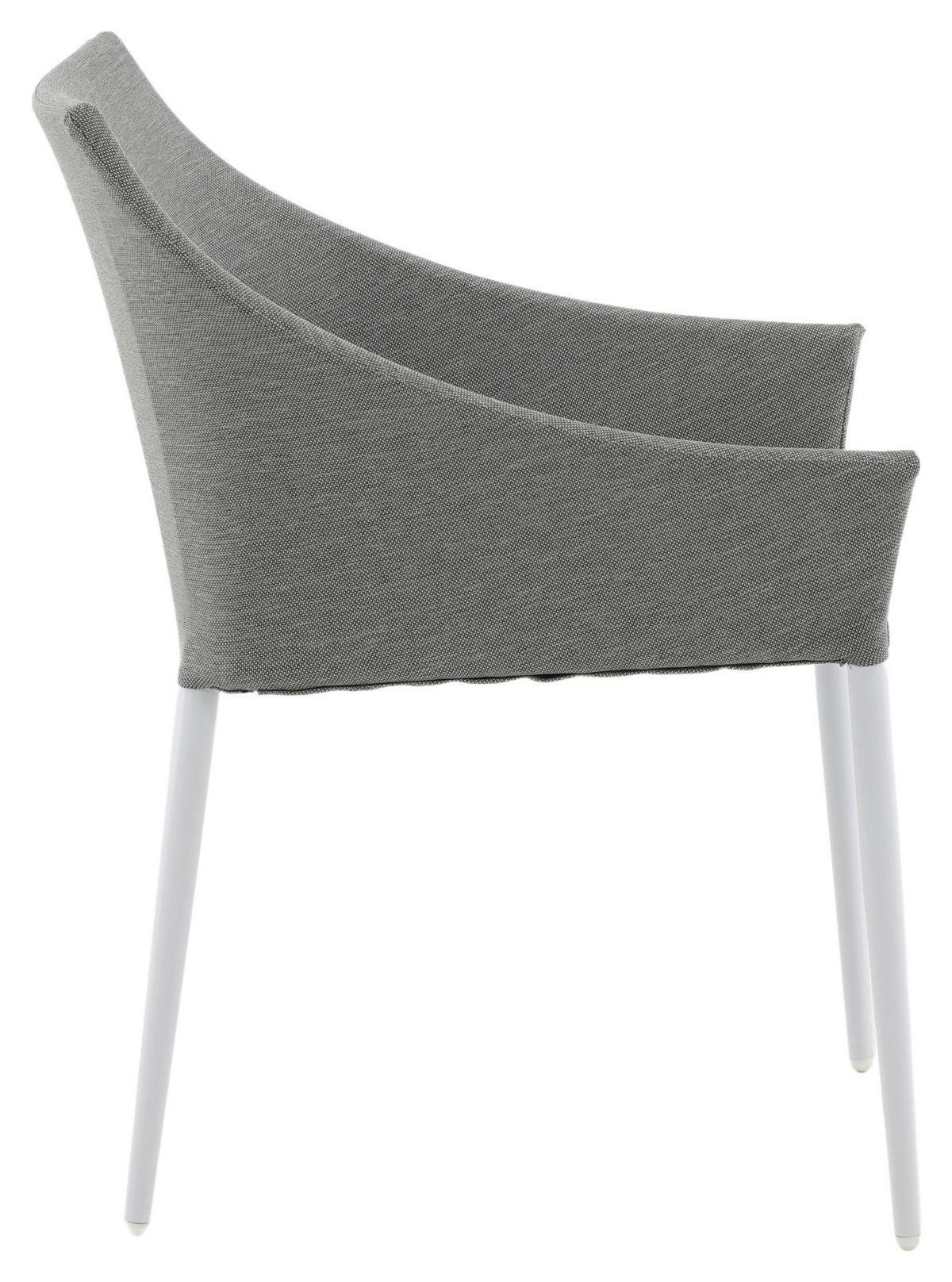 Gartensessel-Set 2-Tlg. Spoga Metall/Textil - Weiß/Grau, KONVENTIONELL, Textil/Metall (60/81/62cm) - Gardenson