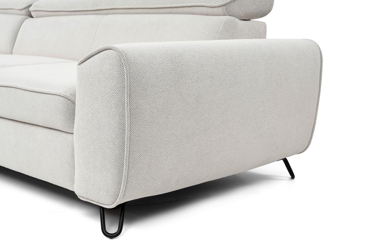 Rohová sedačka IDYLLA, levá bílá,úl.prostor,lůžko - bílá/černá, Design, kov/textil (200/250cm)