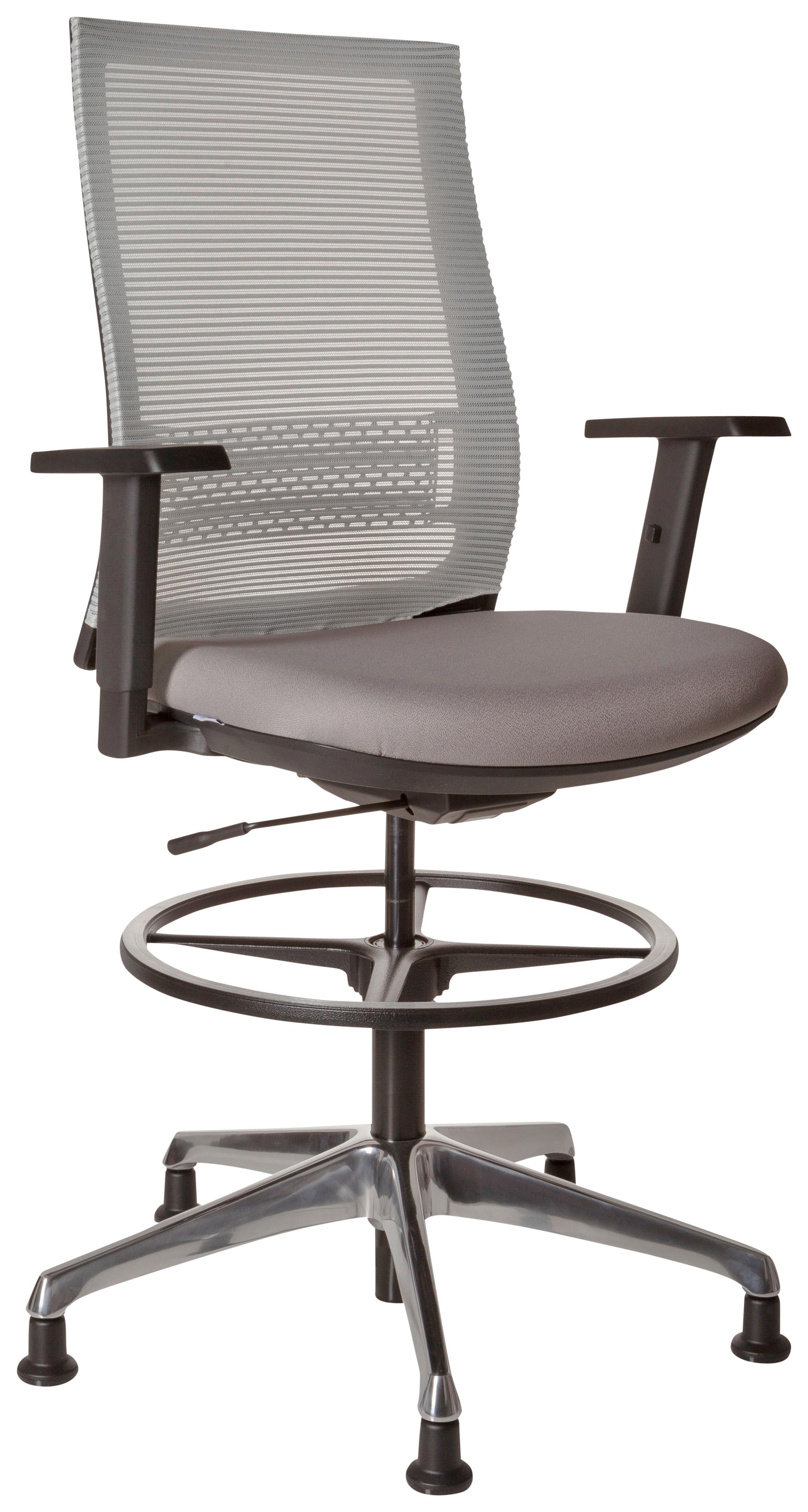 Bürostuhl Top Werk 99 Grau Bis 150 Kg - Grau, Basics, Kunststoff/Textil (66/130/56cm) - MID.YOU