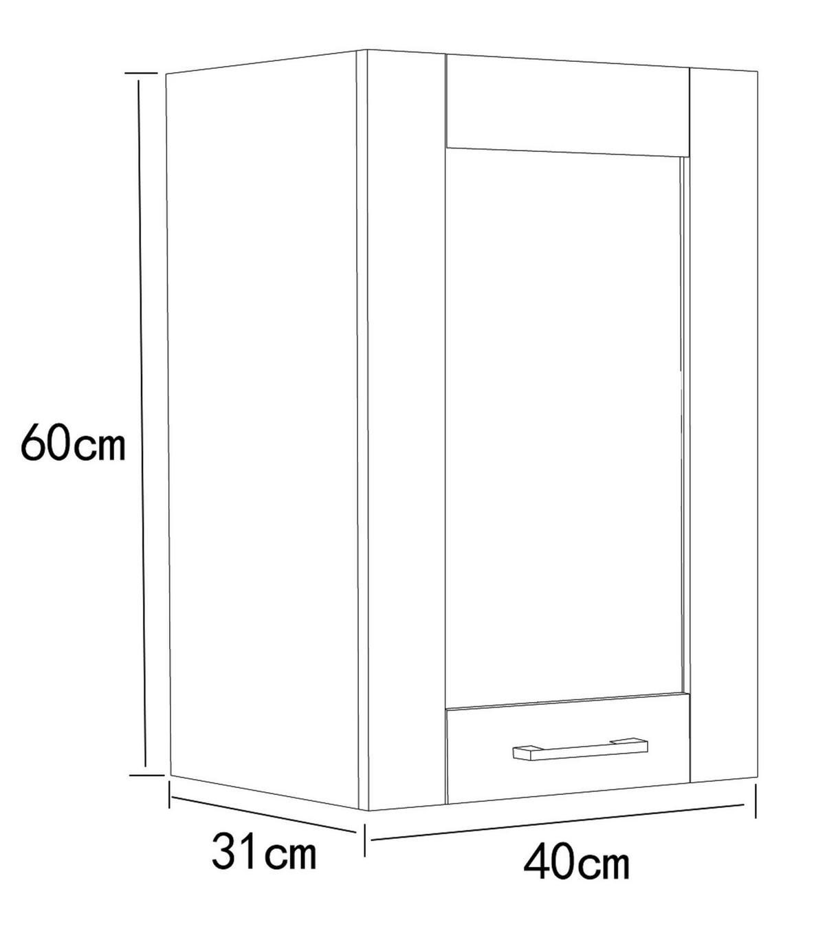 Küchenoberschrank Colura - Weiß, Trend, Holzwerkstoff/Kunststoff (40/60/31cm) - MID.YOU