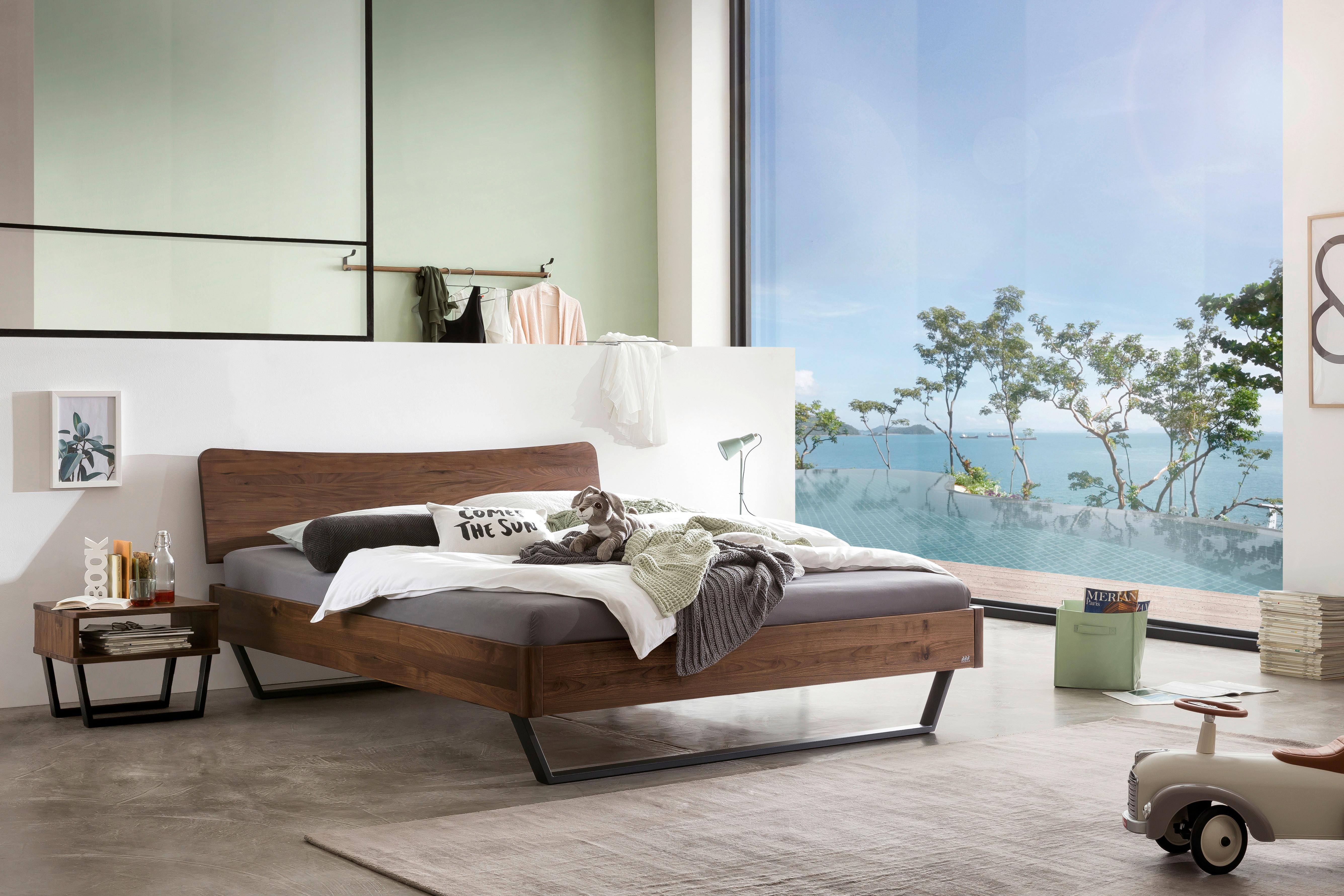 Bett Tresali Nussbaumfarben 140x200 Cm - Anthrazit/Nussbaumfarben, MODERN, Holz (140/200cm) - Hasena