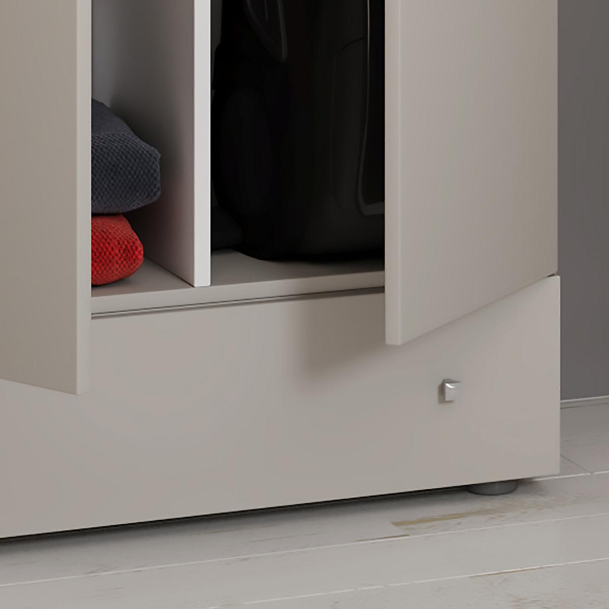 Mehrzweckschrank Lona Xxl Grau Stehend Bxh: 70/200 Cm - Schwarz/Grau, MODERN, Holzwerkstoff (70/200/39cm) - MID.YOU