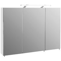 Spiegelschrank Dorina 1000 Mit Led 3-Türig B: 100 cm - Weiß Hochglanz/Weiß, MODERN, Glas/Holzwerkstoff (100/75,7/16cm) - MID.YOU