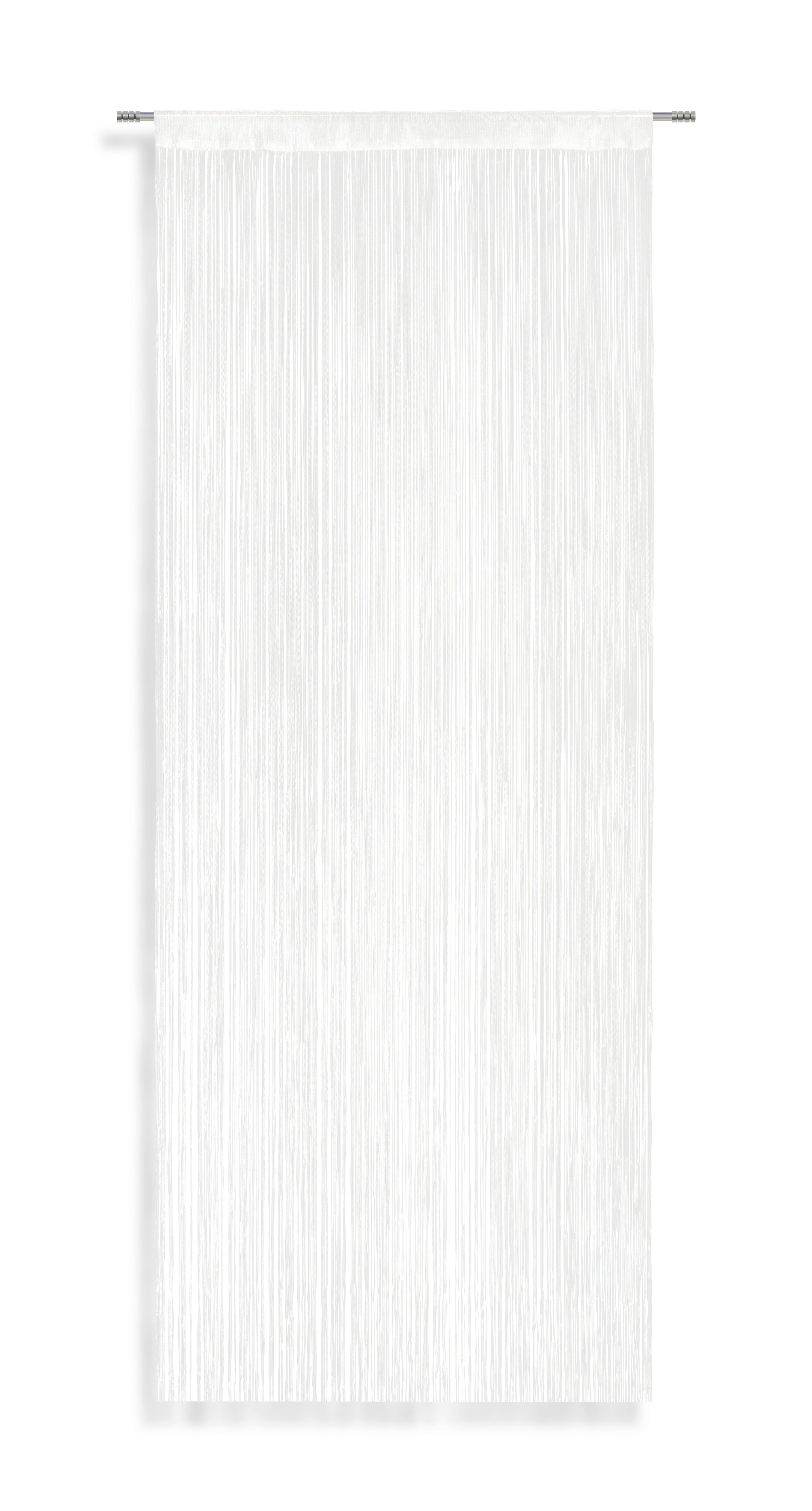 Fadenvorhang + Stangendurchzug Rita 90x245 Cm Weiß - Weiß, MODERN, Textil (90/245cm) - Luca Bessoni