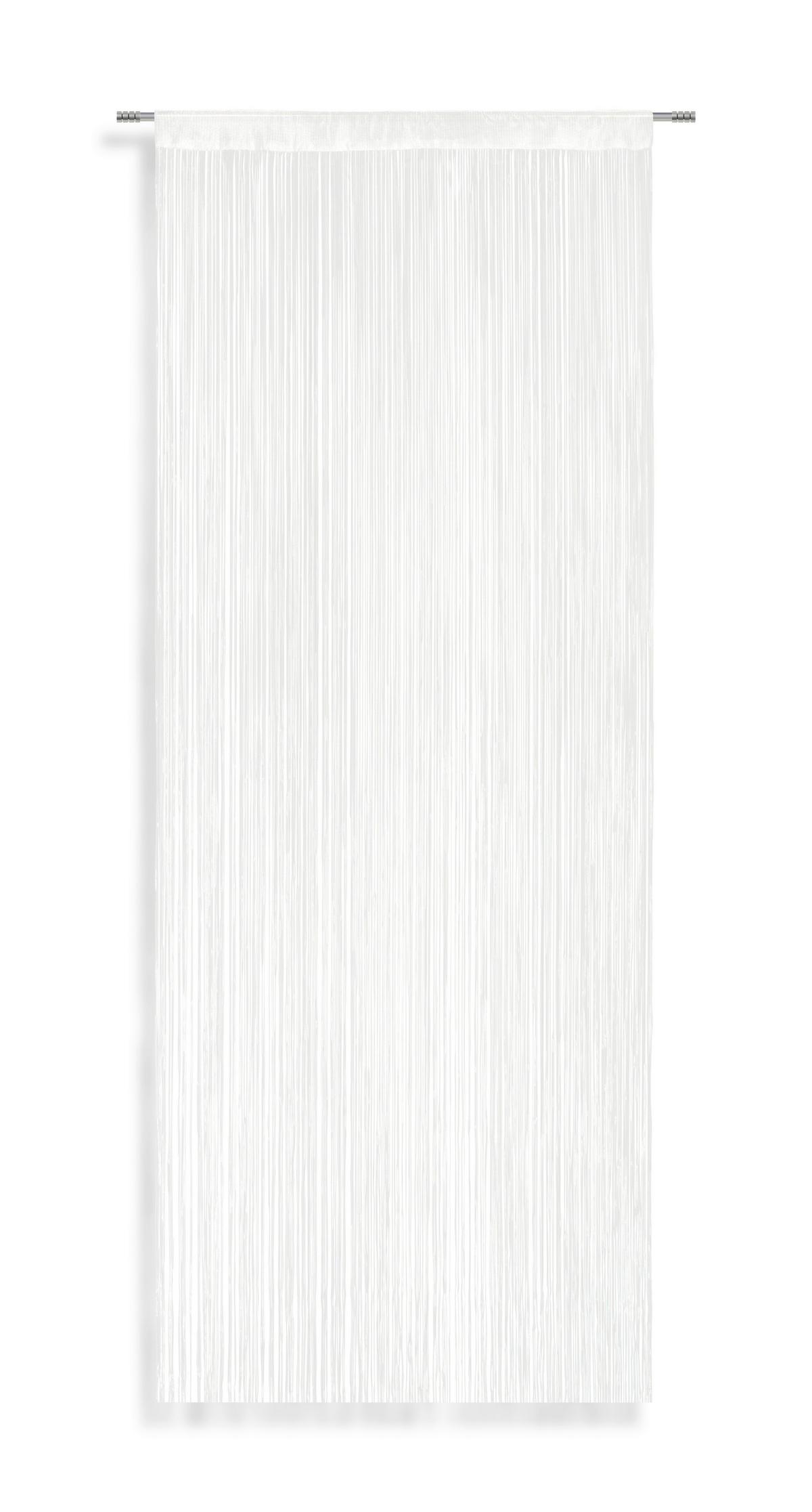 Fadenvorhang + Stangendurchzug Rita 90x245 Cm Weiß - Weiß, MODERN, Textil (90/245cm) - Luca Bessoni