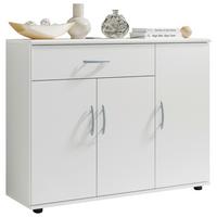 Kommode 90cm Lilly Weiß - Silberfarben/Weiß, KONVENTIONELL, Holzwerkstoff (90/70/30cm) - Livetastic