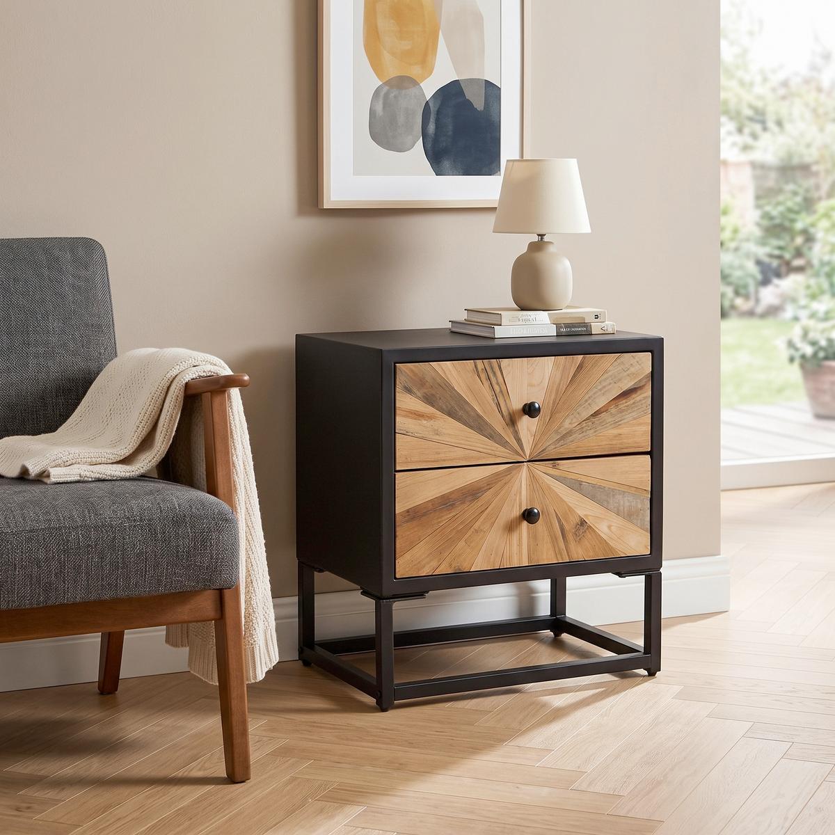 Kommode Santjago Black Sun S Dunkelbraun B: 49 cm - Dunkelbraun/Tannenholzfarben, MODERN, Holz (49/50,5/32cm) - MID.YOU