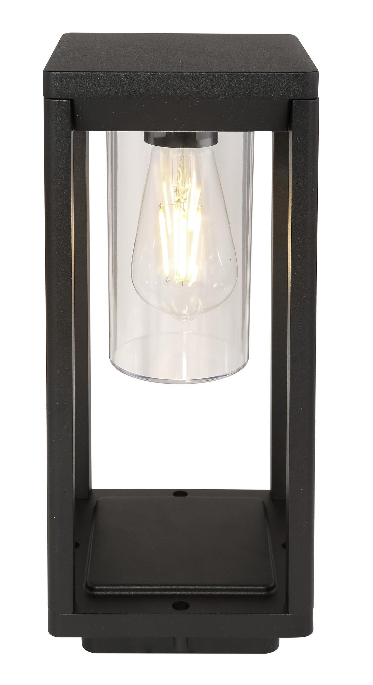 Außenleuchte Candela 15 Watt Aluminium - Klar/Schwarz, Basics, Kunststoff/Metall (15/15/35cm) - Globo