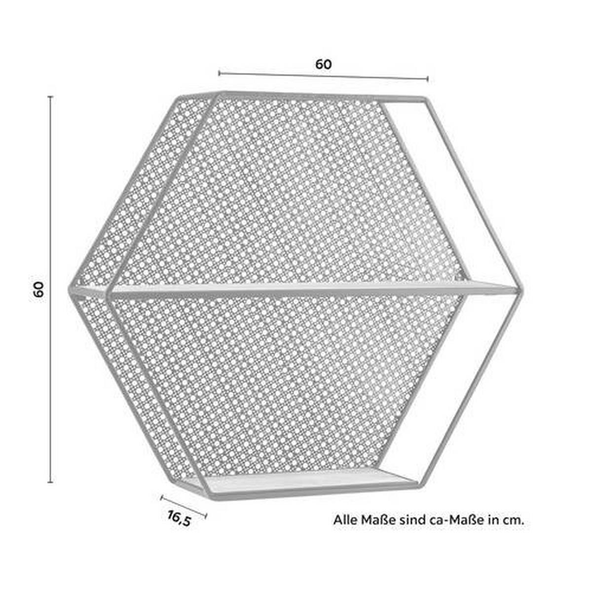 Nástěnný regál LELIA - černá/přírodní barvy, Moderní, kov/dřevo (60/53/16cm) - Bessagi Home