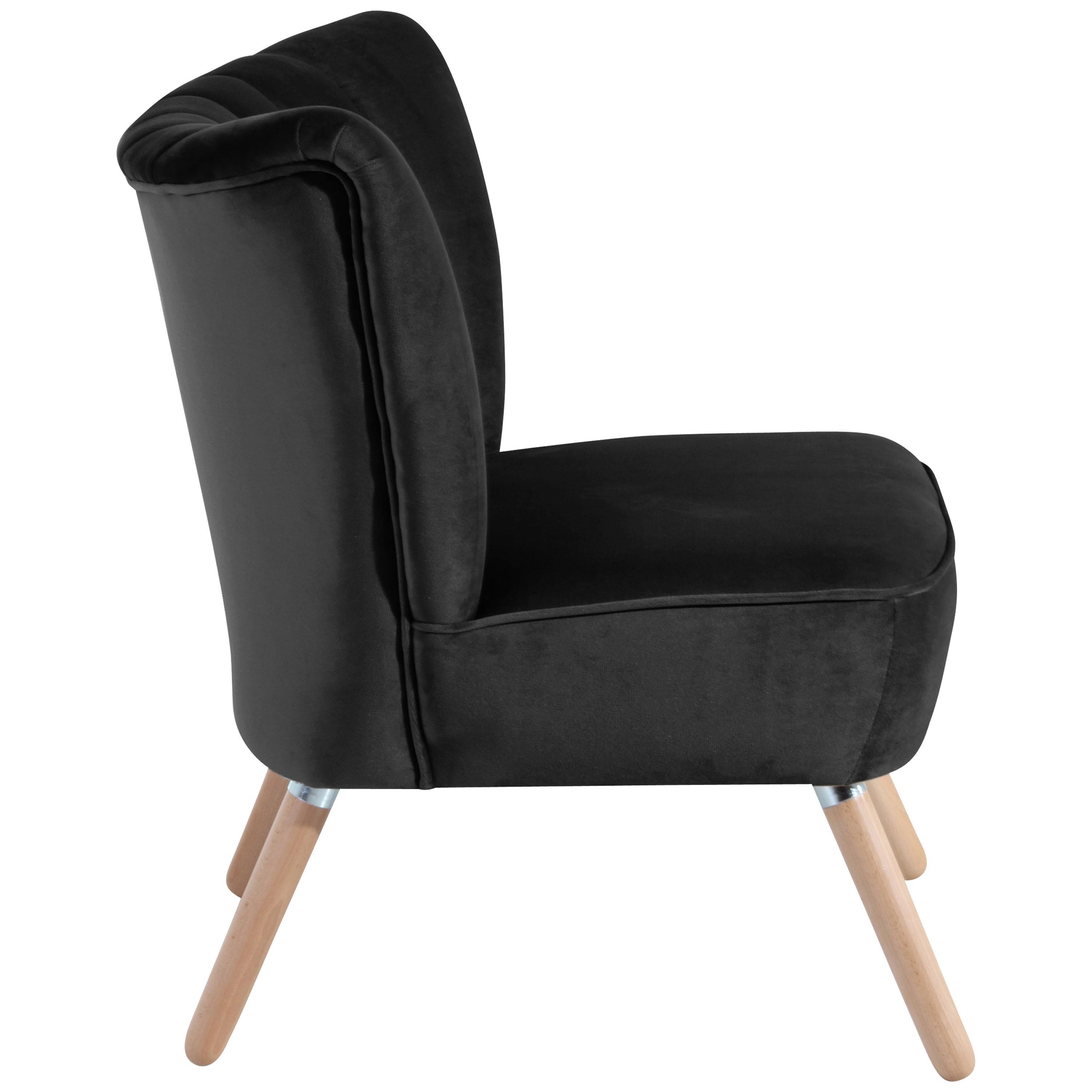 Polsterstuhl Alessandro Schwarz, Holz-Beine - Buchefarben/Schwarz, Design, Textil (70/80/66cm) - Max Winzer