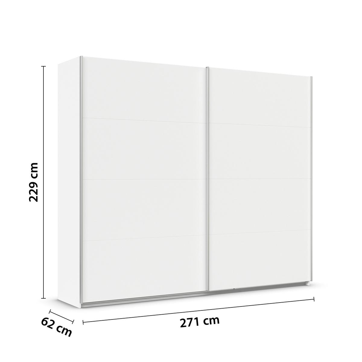 Schwebetürenschrank B: 271cm Feldkirch Alpinweiß - Weiß, MODERN, Holzwerkstoff (271/229/62cm)