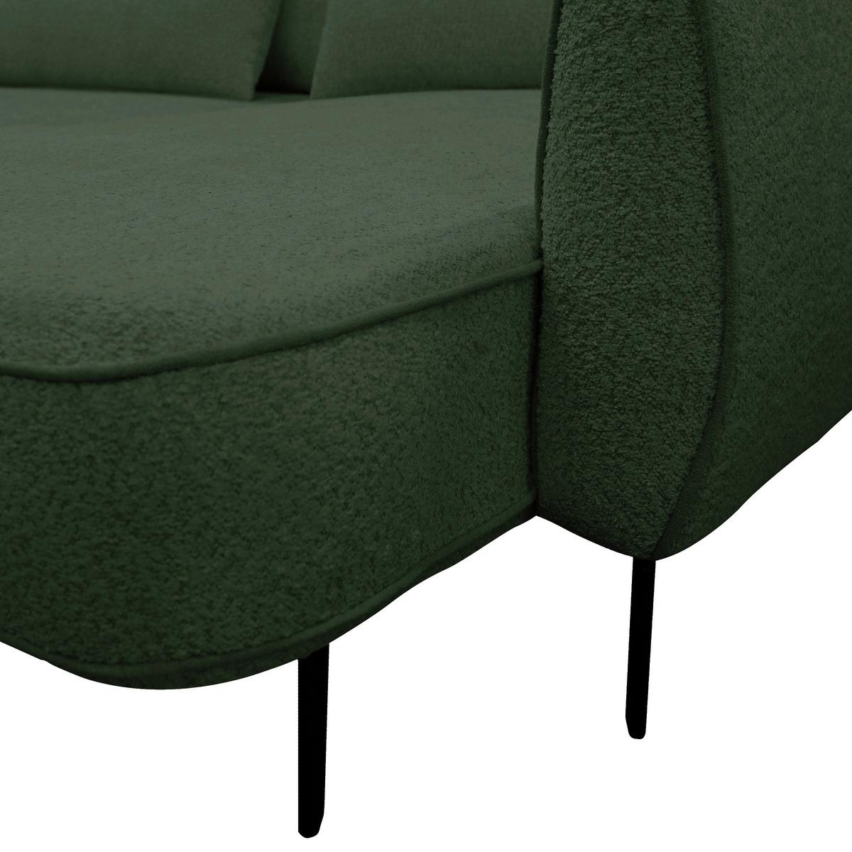 Ecksofa Abriamo Dunkelgrün 273x204 cm - Dunkelgrün/Creme, Design, Textil (273/204cm) - MID.YOU