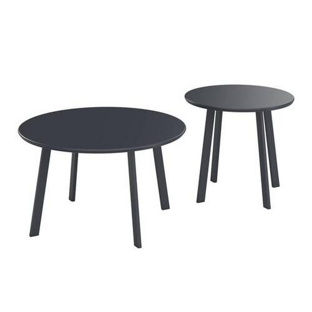 Gartenbeistelltisch Amelia - Schwarz, MODERN, Metall (70/50/40/45/70/50cm) - Luca Bessoni