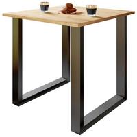 Schreibtisch Lona Eiche Dekor B: 80 Cm - Honigeiche/Schwarz, Design, Holzwerkstoff/Metall (80/80/76cm) - MID.YOU