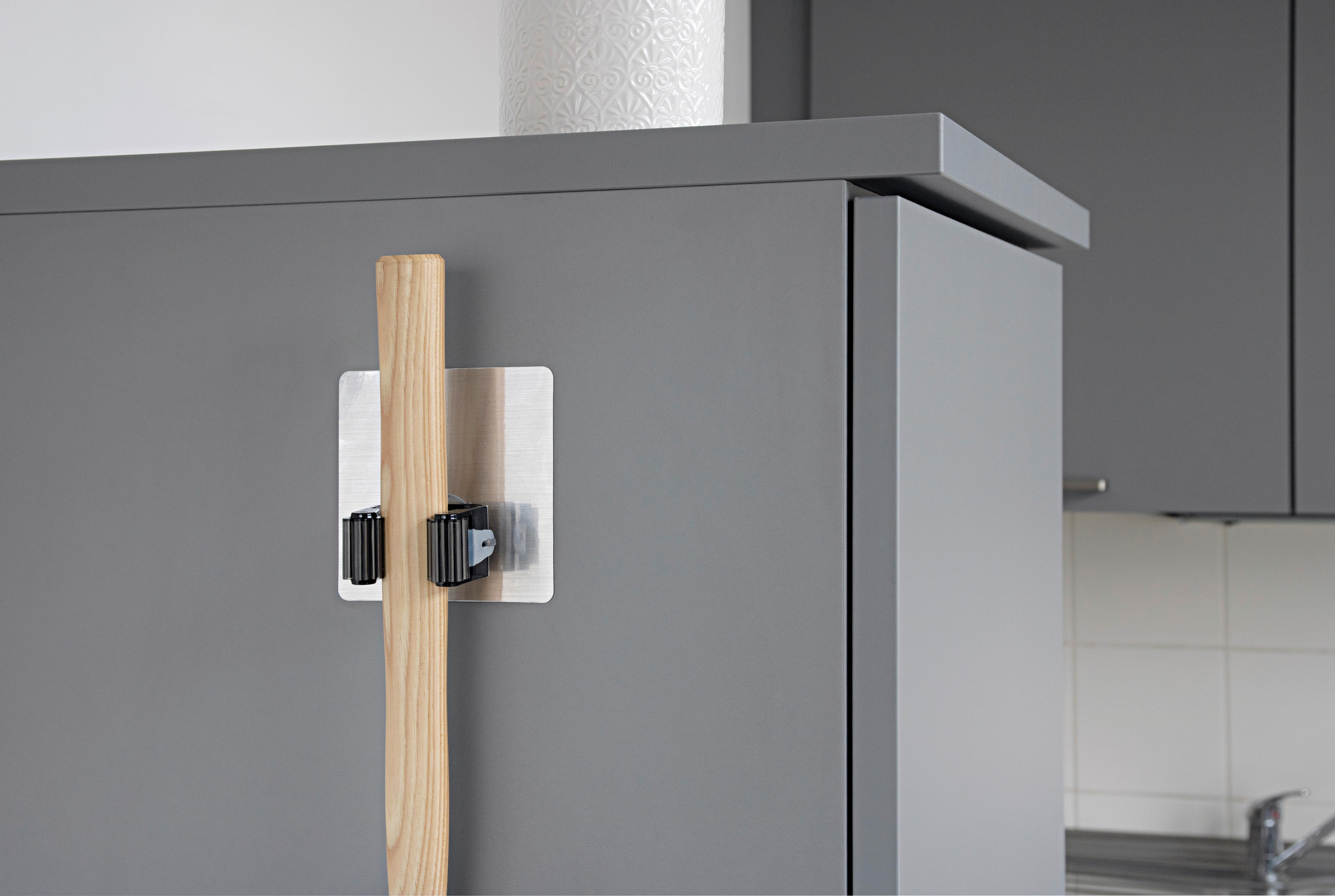 Gerätehalter Duo Kunststoff 2 Stk. Wandmontage für Stiele - Alufarben, Kunststoff (5,3/7,0/20cm)