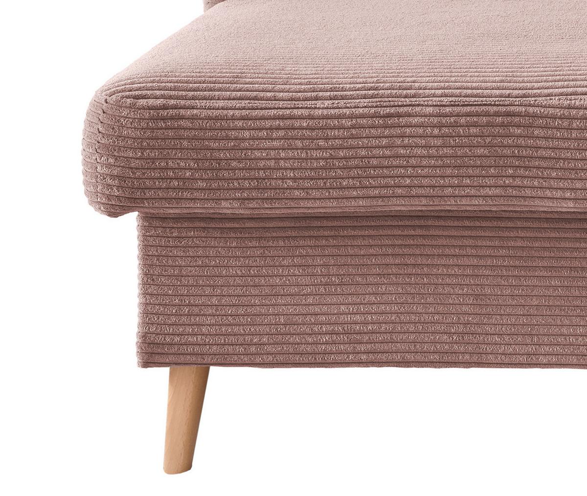 Ecksofa Valentina - Rosa/Naturfarben, Design, Textil (150/228cm) - P & B