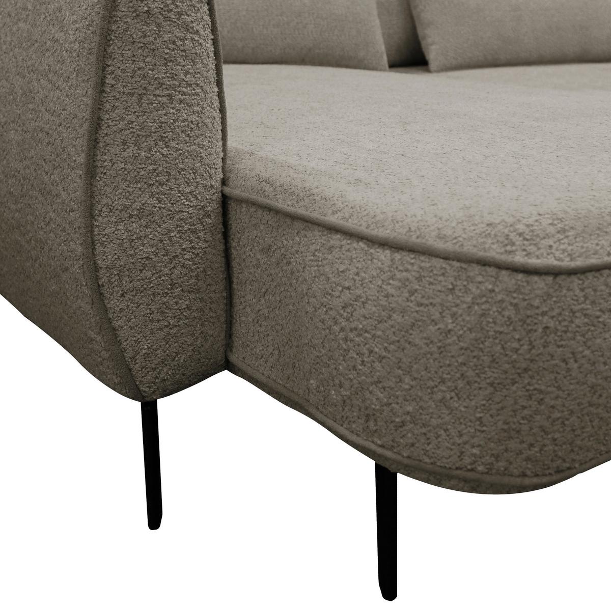 Ecksofa Abriamo Beige 204x273 cm - Beige/Schwarz, Design, Textil (204/273cm) - MID.YOU